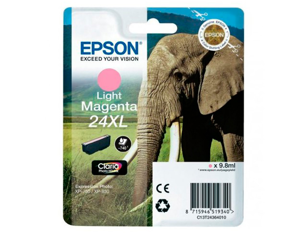 CARTOUCHE ENCRE  EPSON CLARIA PHOTO HD INK24XL EXPRESSION  PHOTO XP-950 MAGENTA CLAIR