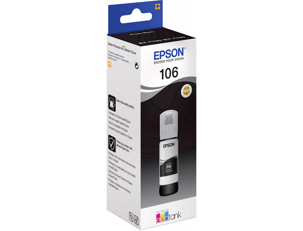 CARTOUCHE ENCRE EPSON /106 ECOTANK INK BOTTLE /ECOTANK   ET-7700 / ET-7750 NOIR
