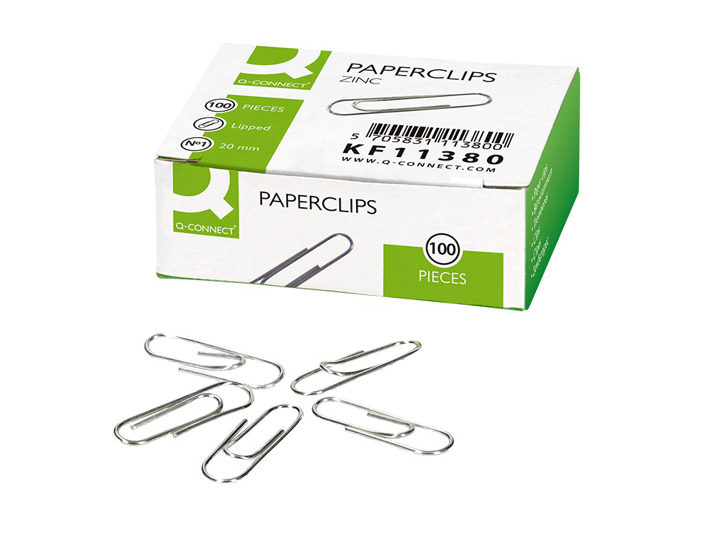 TROMBONE LIDERPAPEL ZINC N 1 BOUT ROND 20MM BOITE 100 UNITES