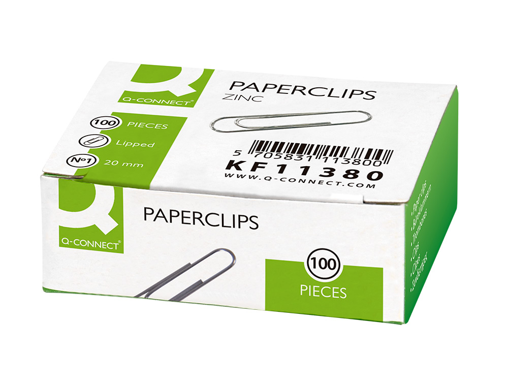 TROMBONE LIDERPAPEL ZINC N 1 BOUT ROND 20MM BOITE 100 UNITES