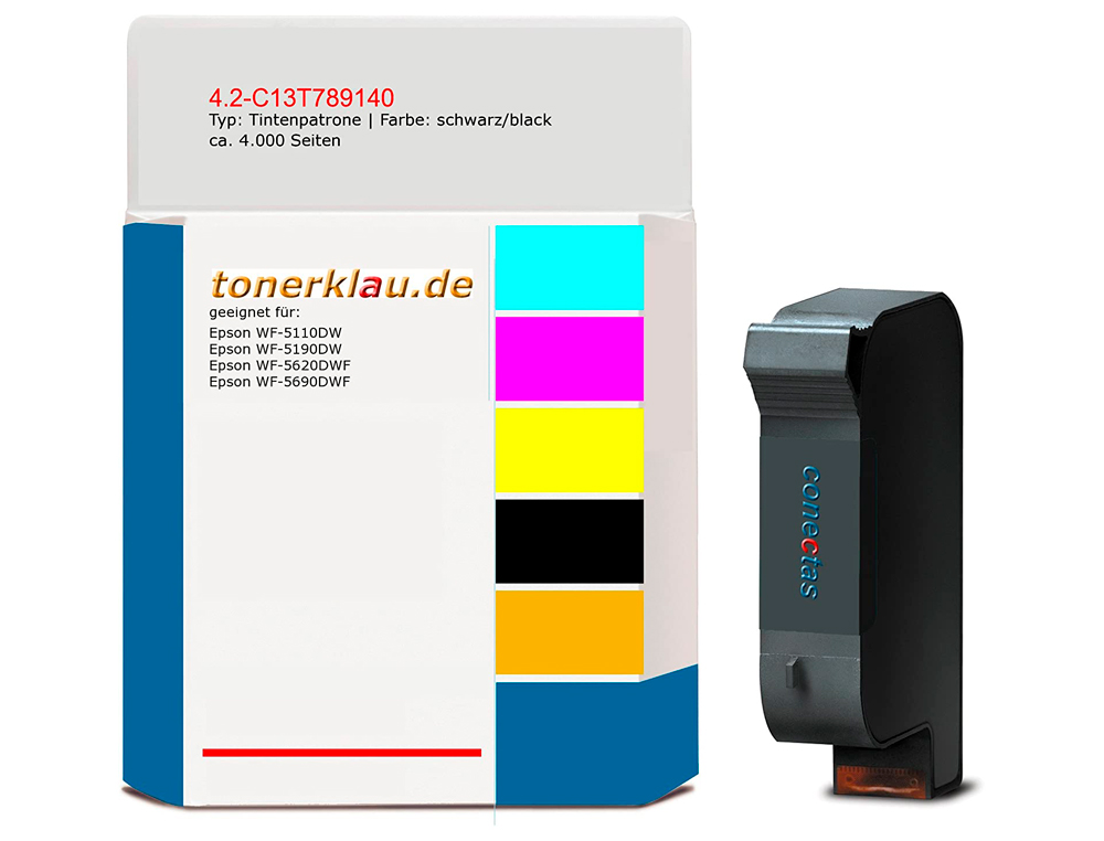 CARTOUCHE EPSON T7891 JET D'ENCRE C13T789140 POUR WORKFORCE WF 5620 5110 5190 5690 COULEUR NOIR 4000P