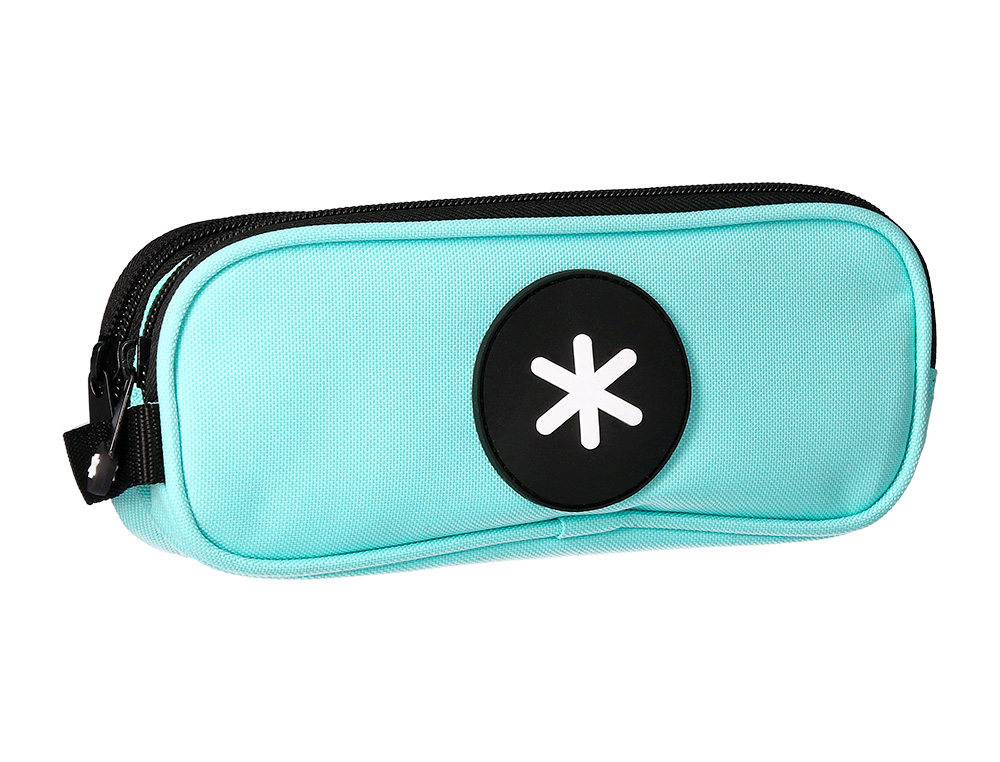 TROUSSE SCOLAIRE ANTARTIK OVALE 2 COMPARTIMENTS 210X60X80MM COLORIS BLEU GIVRE