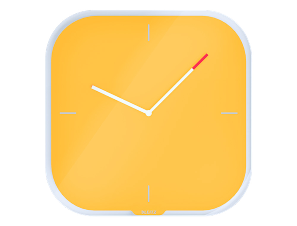 PENDULE LEITZ COSY HORLOGE MURAL ANALOGIQUE COLORIS JAUNE