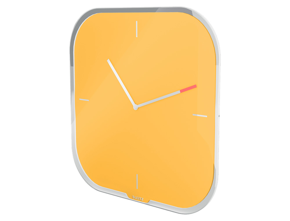 PENDULE LEITZ COSY HORLOGE MURAL ANALOGIQUE COLORIS JAUNE