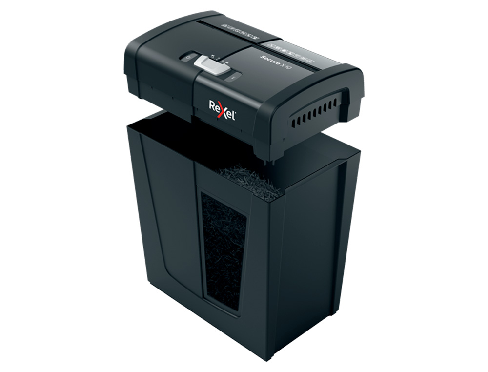DESTRUCTEUR DE DOCUMENTS REXELSECURE X10 COUPE CROISEE EN PARTICULES 10 F DE PAPIER A4 80G204X355X351MM