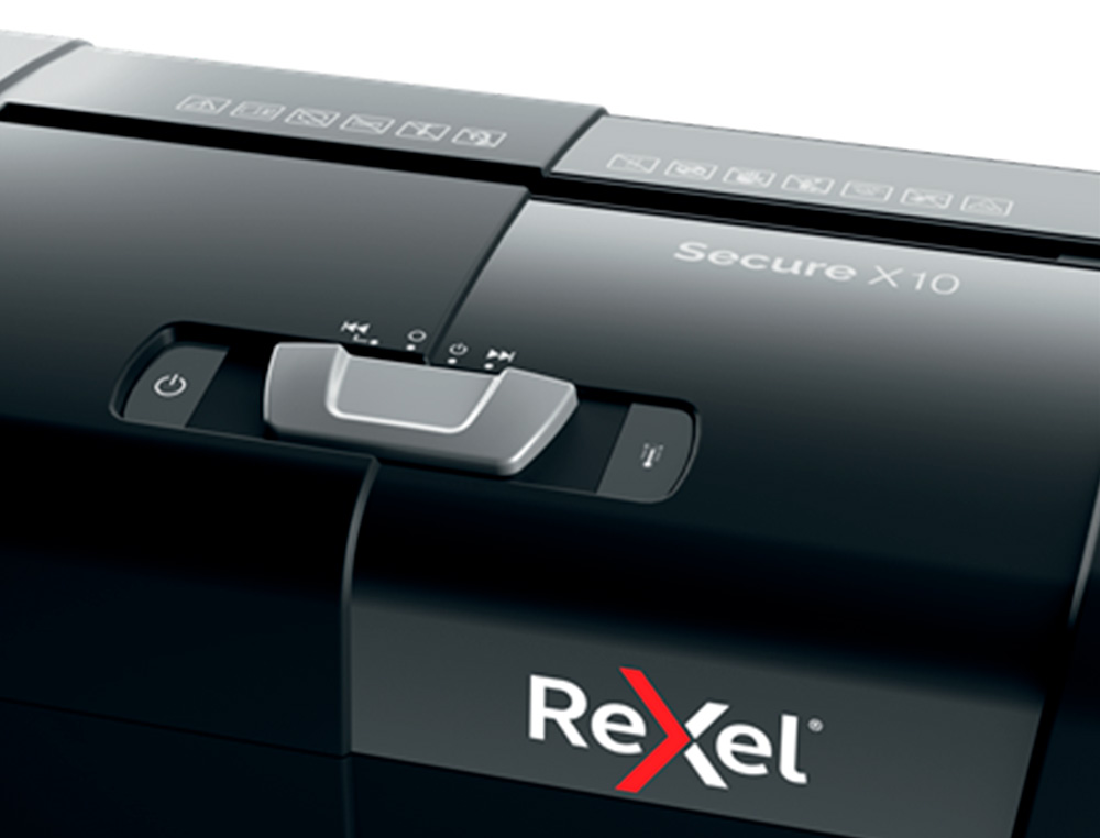 DESTRUCTEUR DE DOCUMENTS REXELSECURE X10 COUPE CROISEE EN PARTICULES 10 F DE PAPIER A4 80G204X355X351MM