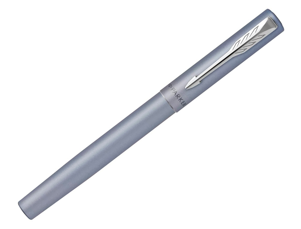 STYLO-PLUME PARKER VECTOR XL METALLIQUE POINTE MOYENNE SILVER BLEU ARGENT COFFRET CADEAU