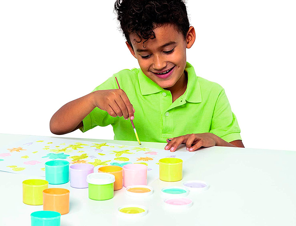 GOUACHE SCOLAIRE JOVI A BASE D'EAU COULEUR PASTEL 6 POTS   DE 35 ML + PINCEAU