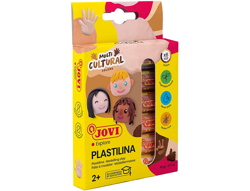 PATE A MODELER JOVI PLASTILINA VEGETALE           COLLECTION MULTICULTURAL 6    COULEUR DE 15GR