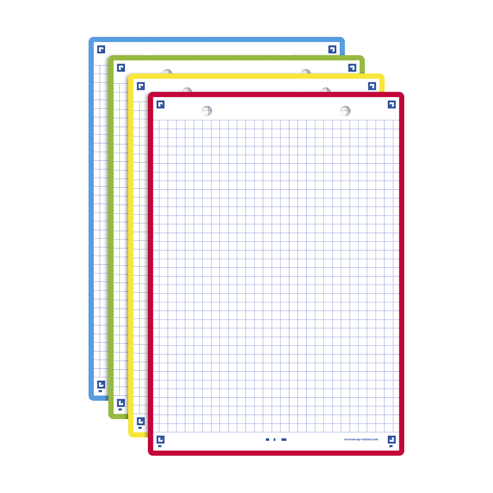 FICHES BRISTOL OXFORD REVISION 2.0 A5 PERFOREE 32   FICHES/FILM Q5X5 COULEUR      ASSORTIES