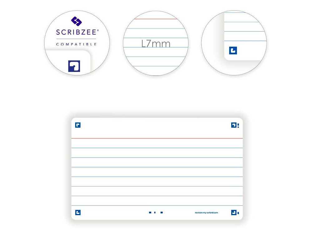 FICHES BRISTOL OXFORD FLASH 2.0 75X125MM 32 FICHES /FILM L7MM CADRE BLANC