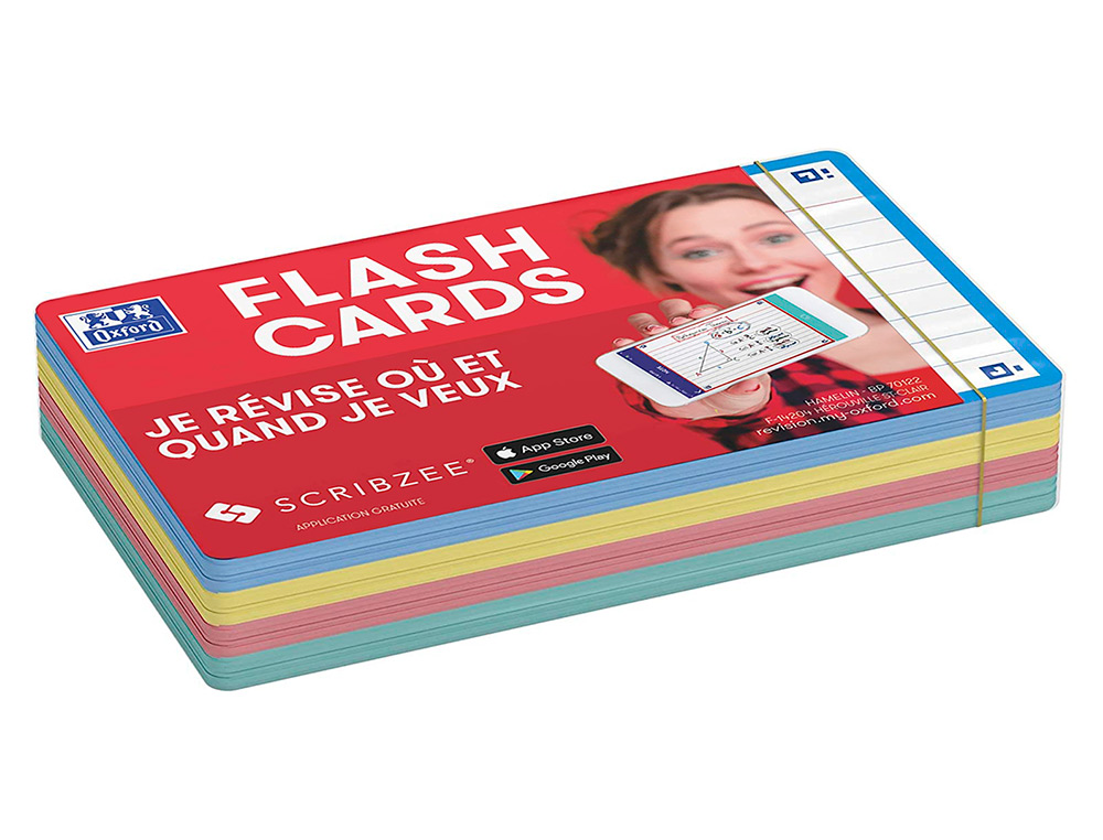 FICHES BRISTOL OXFORD FLASH 2.0 75X125MM 32 FICHES/FILM   L7MM CARTON ASSORTI