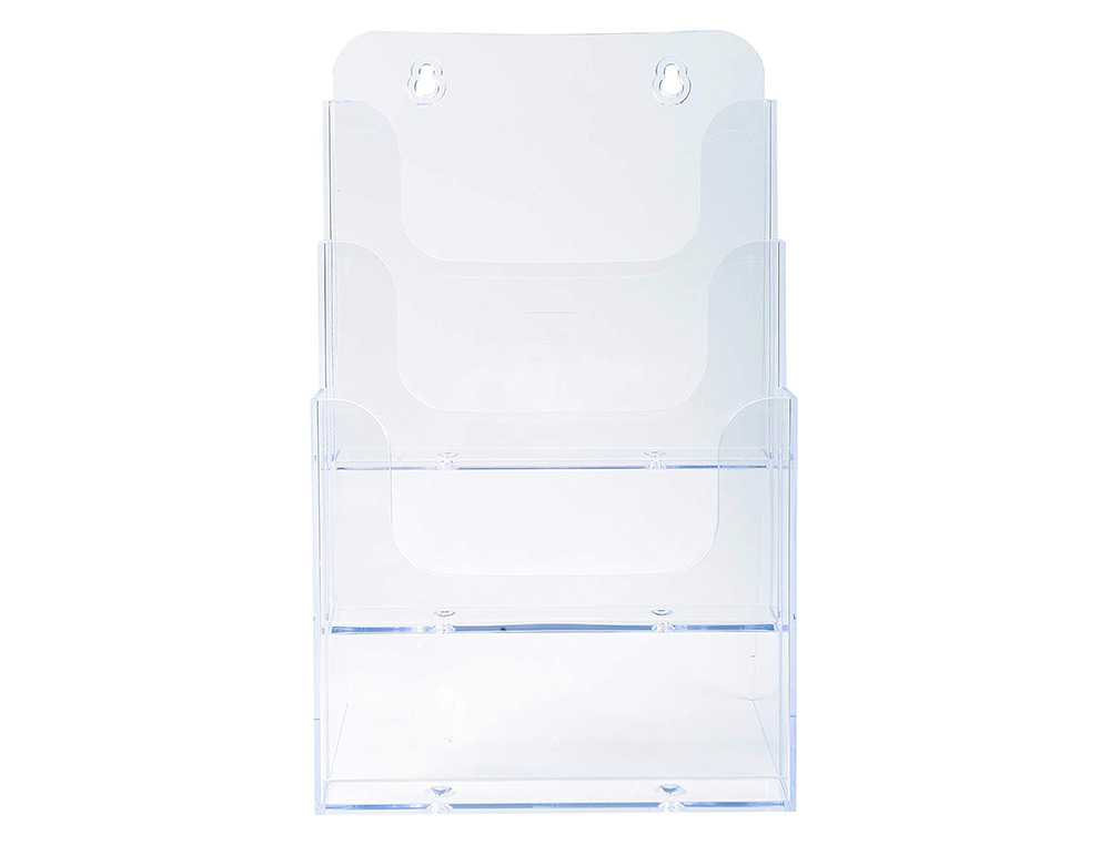 DISTRIBUTEUR EXACOMPTA POLYSTYRENE FORMAT A5         VEERTICAL 3 COMPARTIMENTS     TRANSPARENT