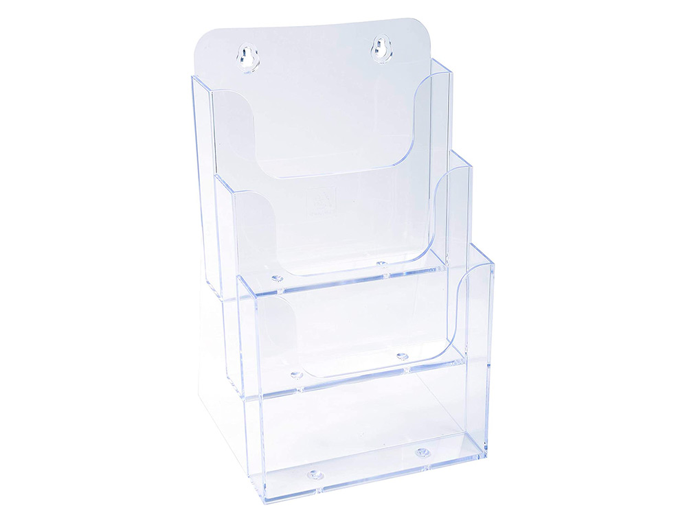 DISTRIBUTEUR EXACOMPTA POLYSTYRENE FORMAT A5         VEERTICAL 3 COMPARTIMENTS     TRANSPARENT