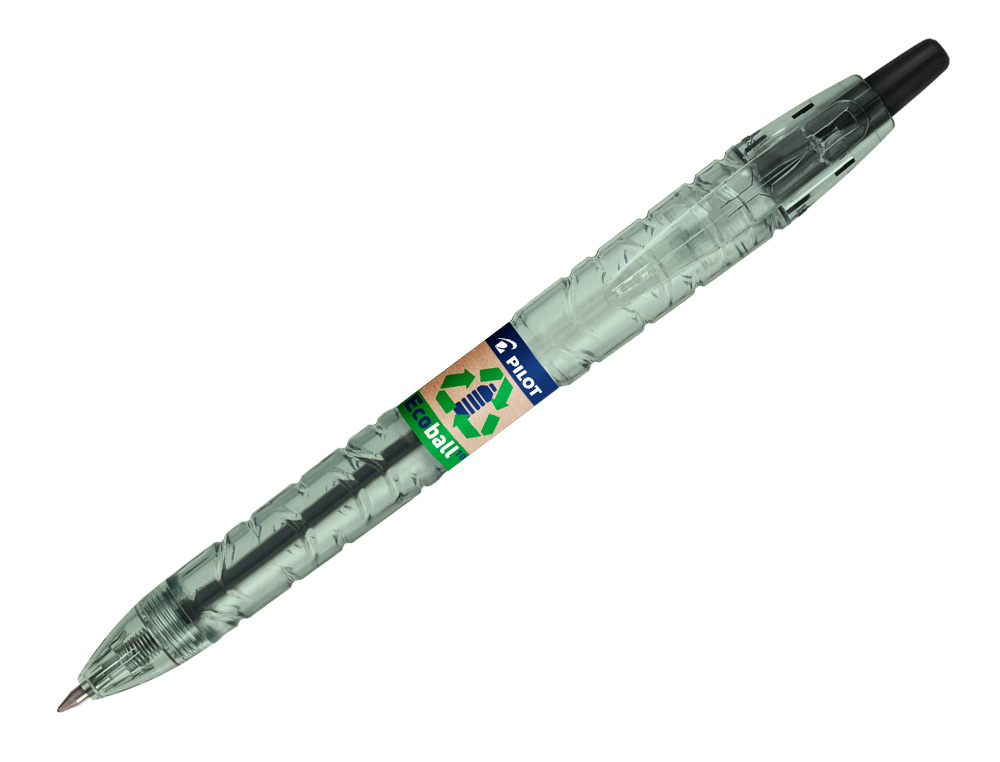 STYLO-BILLE PILOT B2P ECOBALL BEGREEN RETRACTABLE           RECHARGEABLE. POINTE MOYENNE. COLORIS NOIR        621581