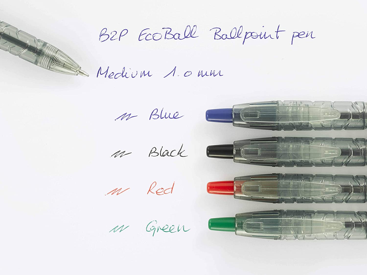 STYLO-BILLE PILOT B2P ECOBALL BEGREEN RETRACTABLE           RECHARGEABLE. POINTE MOYENNE. COLORIS NOIR        621581