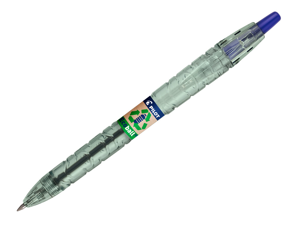 STYLO-BILLE PILOT B2P ECOBALL BEGREEN RETRACTABLE RECHARGEABLE. POINTE MOYENNE. COLORIS BLEU