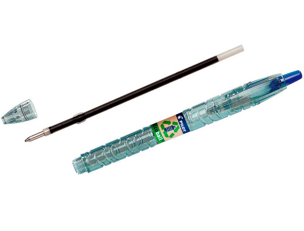 STYLO-BILLE PILOT B2P ECOBALL BEGREEN RETRACTABLE RECHARGEABLE. POINTE MOYENNE. COLORIS BLEU