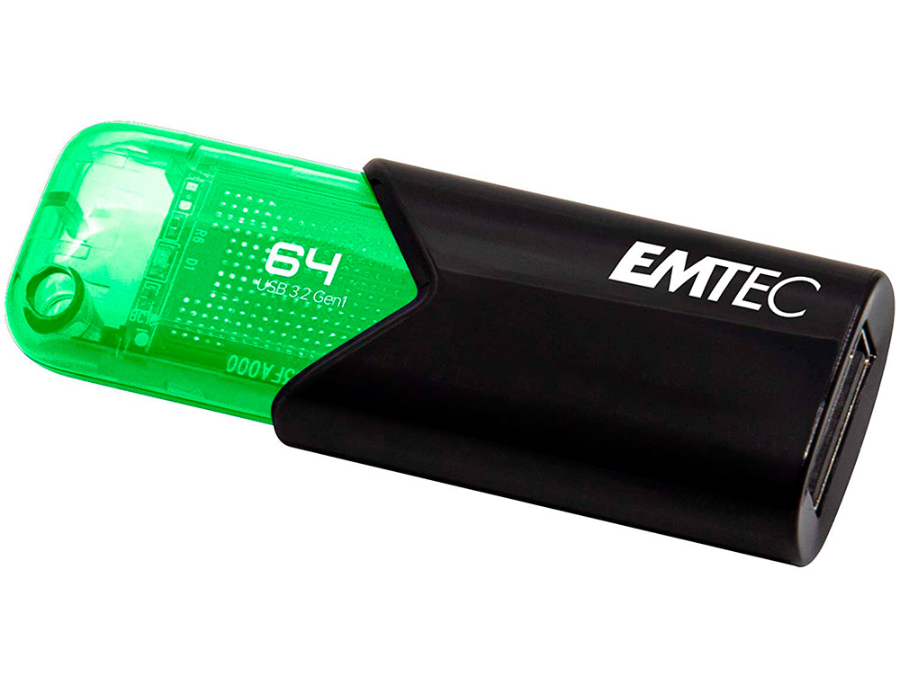 CLE USB EMTEC 3.2 B110  CLICK EASY 64GO COLORIS VERT