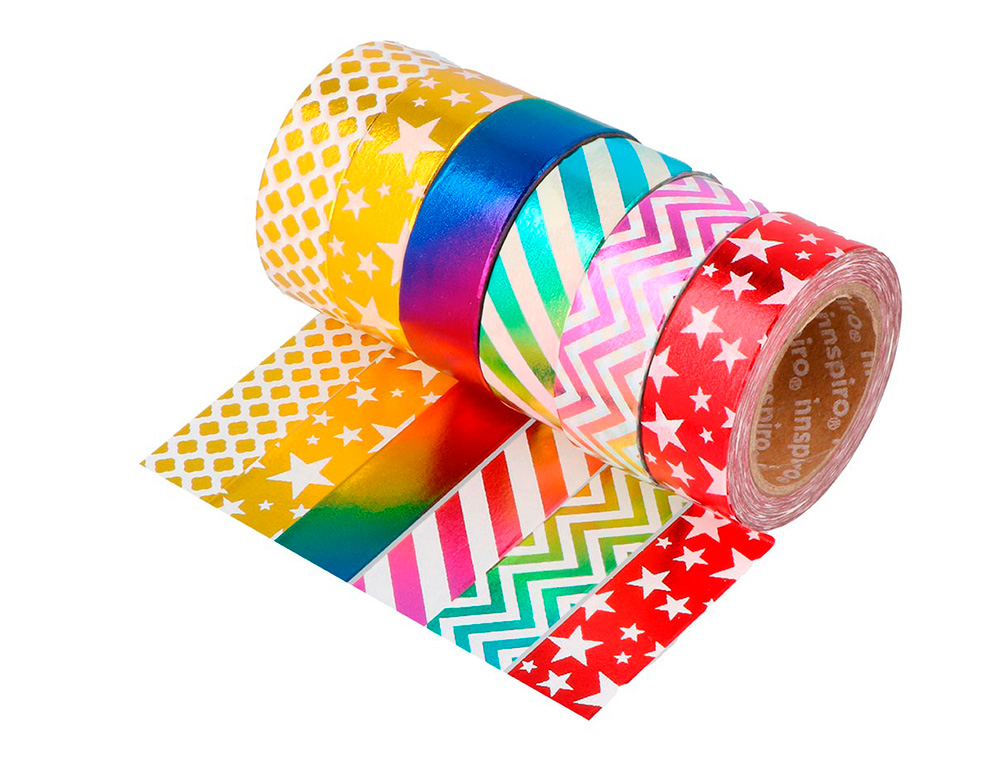 SET DE 10 RUBANS MASKING TAPE WASHI SERIE MONOCHROME        BASIQUE