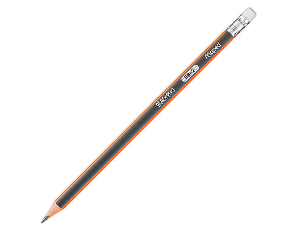 CRAYONS GRAPHITE BLACK'PEPS HB AVEC GOMME - BOIS CERTIFI  FSC