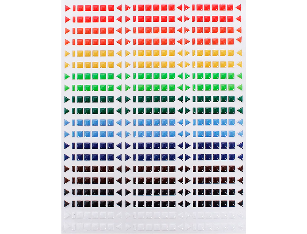 PACK DE 960 GOMMETTES SODERTEX 3D EPOXY FORMES      GEOMETRIQUES - 17 X 22 CM - 2 PLANCHES - COLORIS ASSORTIS