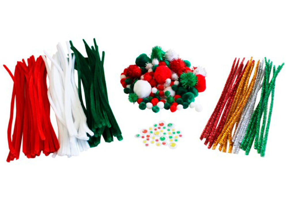PACK NO L SODERTEX 113 POMPONS + 38 POMPONS          M TALLIS S + 35 YEUX MOBILES  + 99 CHENILLES + 24 CHENILLES