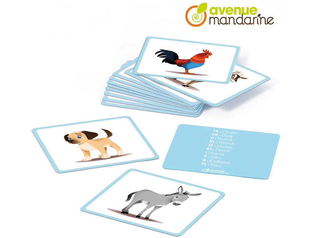 IMAGIER CLAIREFONTAINE ANIMAUX FAMILIERS - 24 IMAGES EN CARTON  PAIS DIMENSIONS    11,5X12,7 CM -