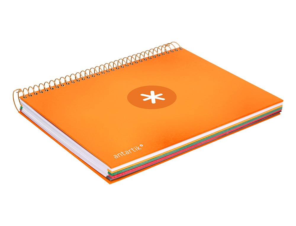 CAHIER SPIRALE ANTARTIK A5 14,8X21CM 240P 90G/M2 5X5MM 6 TROUS COIL-LOCK COLORIS JAUNE