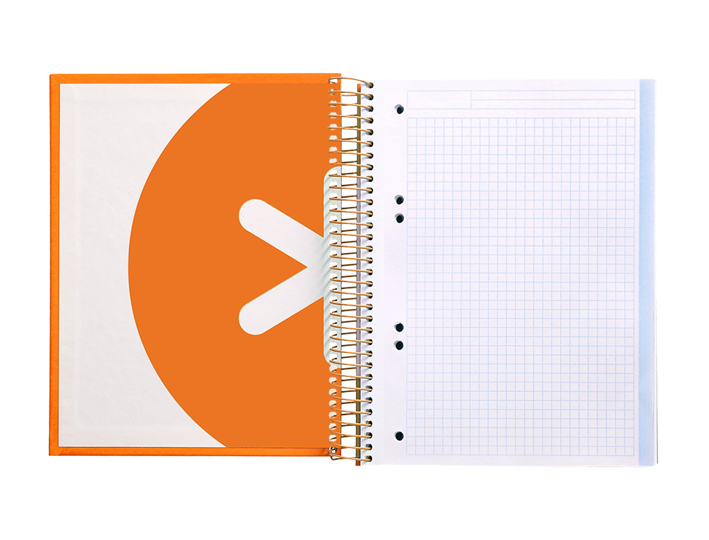 CAHIER SPIRALE ANTARTIK A5 14,8X21CM 240P 90G/M2 5X5MM 6 TROUS COIL-LOCK COLORIS JAUNE