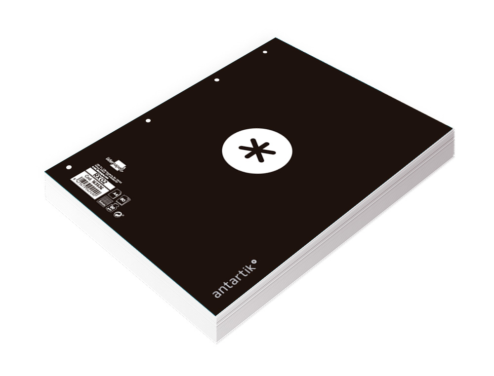 FEUILLET MOBILE ANTARTIK A4 80FEUILLES 90G QUADRILLAGE 5MM 4TROUS BORD COLORIS NOIR