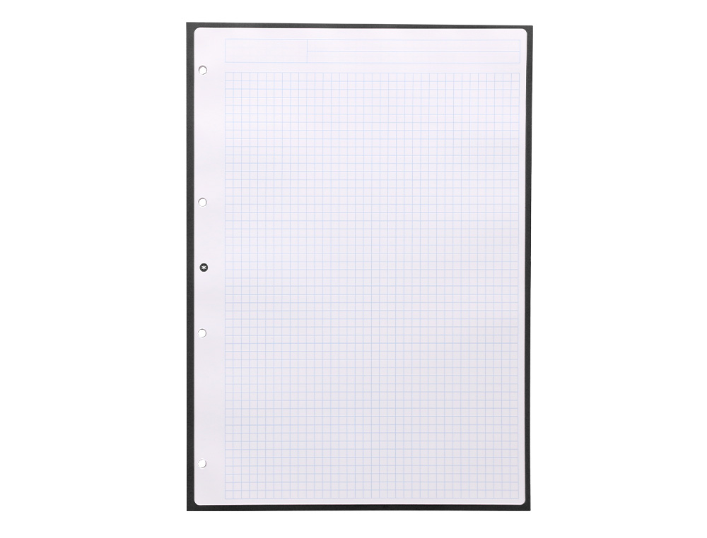 FEUILLET MOBILE ANTARTIK A4 80FEUILLES 90G QUADRILLAGE 5MM 4TROUS BORD COLORIS NOIR