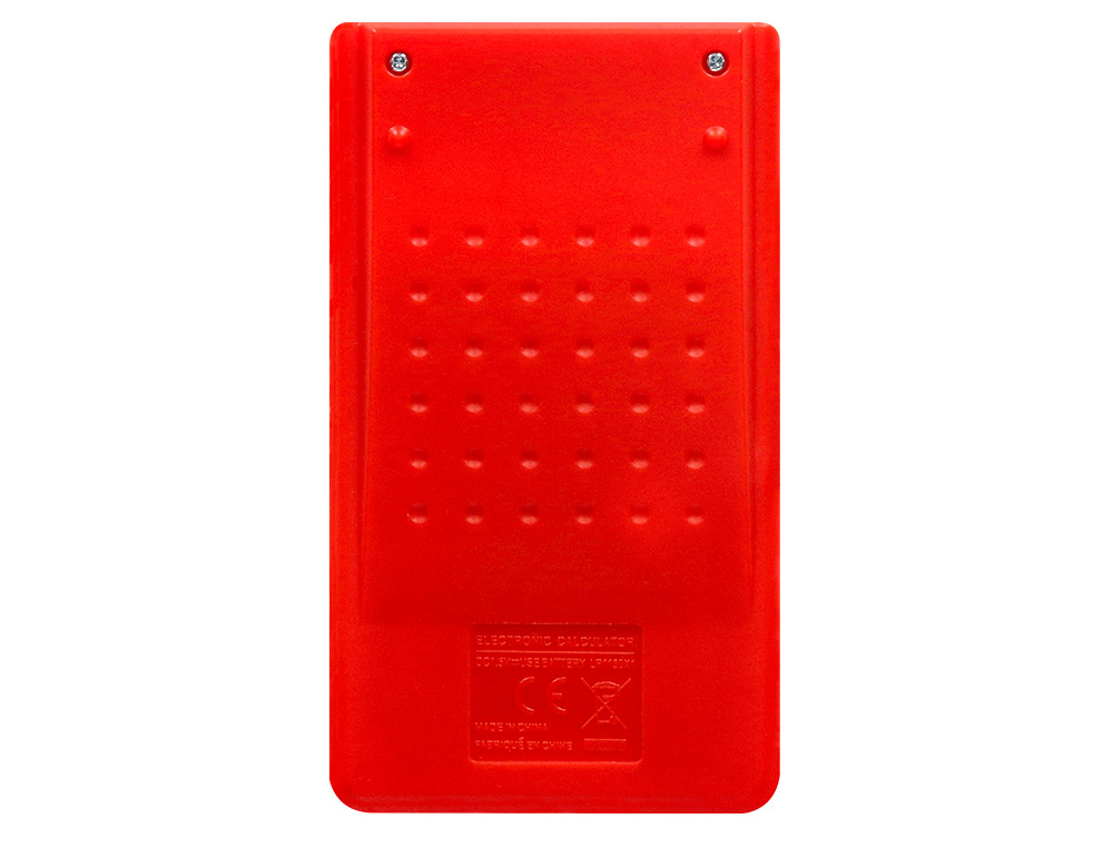CALCULATRICE DE POCHE LIDERPAPEL XF11 8 CHIFFRES    SOLAIRE ET PILES 115X65X8 MM  COLORIS ROUGE