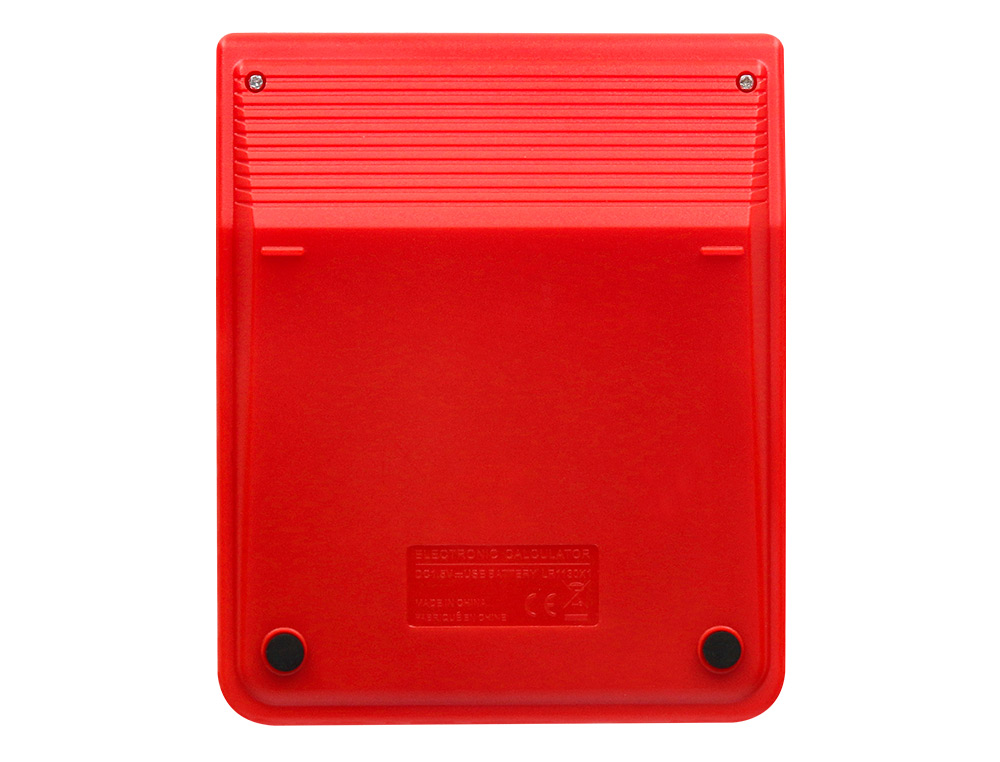 CALCULATRICE DE BUREAU LIDERPAPEL XF22 10 CHIFFRES   SOLAIRE ET PILES 127X105X24   MM COLORIS ROUGE