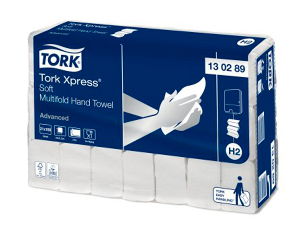 ESSUI MAINS TORK PLIES Z BLANC 21.3X24CM 2 PLIES DE 180 FEUILLES. PAQUET DE 21