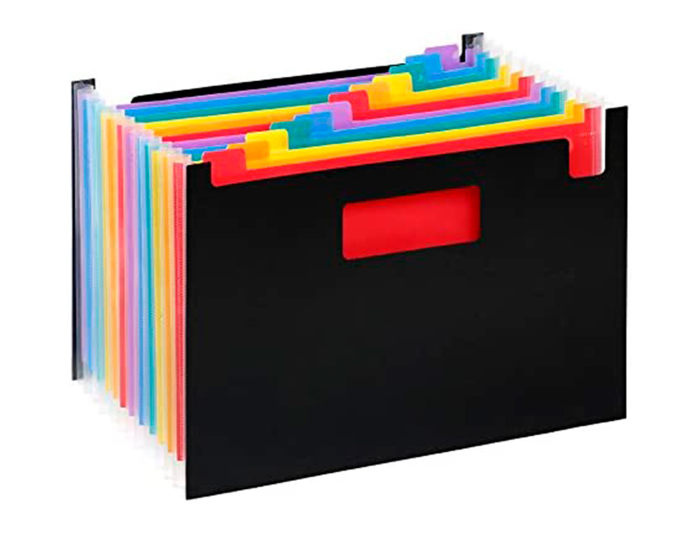 TRIEUR VIQUEL RAINBOW CLASS 12 COMPARTIMENTS              POLYPROPYLENE A4 32,5X23CM    COLORIS NOIR