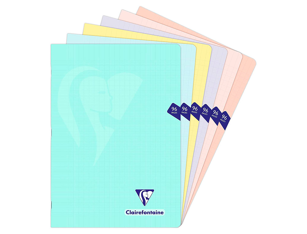 CAHIER PIQU  MIMESYS A4 COULEURS PASTEL  GRANDS       CARREAUX 21X29,7CM 96 PAGES