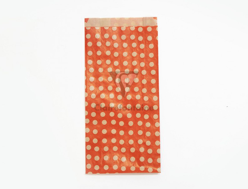 POCHETTES KRAFT FOND ROUGE 50G/M 15X31X6 CM SACHET DE 50 UN