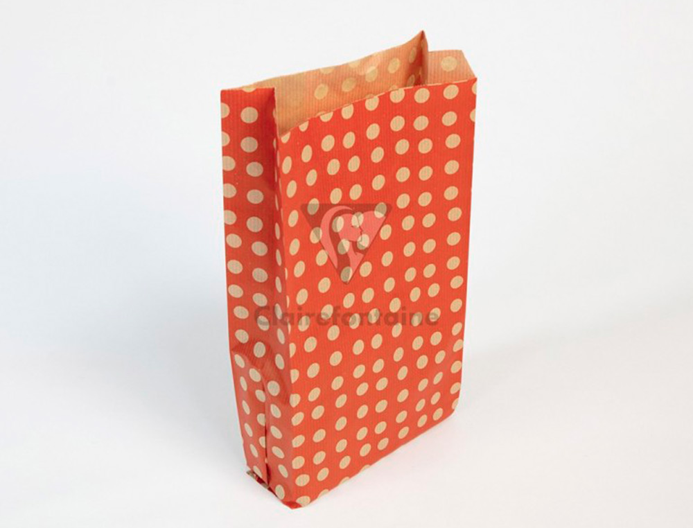 POCHETTES KRAFT FOND ROUGE 50G/M 15X31X6 CM SACHET DE 50 UN