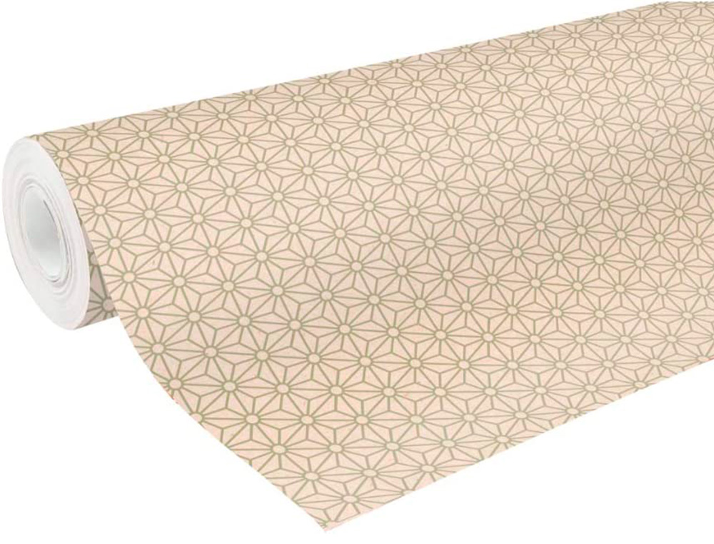 ROULEAU PAPIER CADEAU KRAFT NON VERG AUX MOTIFS CLAIREFONTAINE NO L LOSANGES OR. 50M X 0,70M 70G.