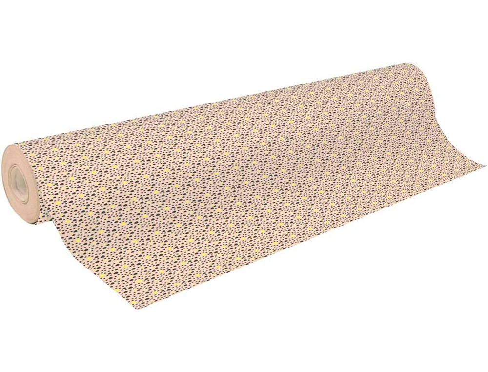 ROULEAU PAPIER CADEAU KRAFT AUX MOTIFS CLAIREFONTAINE     P PINS FLUOS 50M X 0,70M 70G.