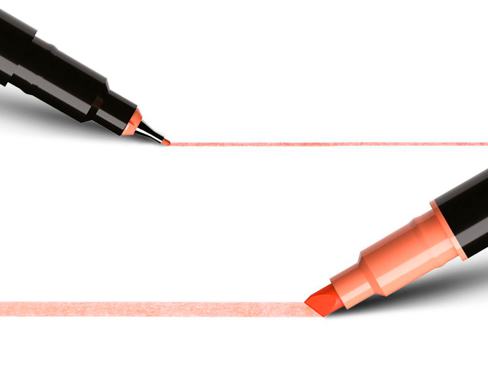 STYLO FEUTRE INTENSITY DUAL TIP POINTE BISEAUTE ET FINE   0,4MM BOITE DE 6 COLORIS      ASSORTIS