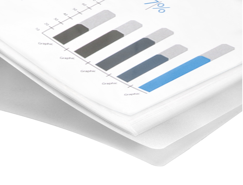 PROTEGE-DOCUMENTS LIDERPAPEL POLYPROPYLENE COUVERTURE      FLEXIBLE 40 POCHETTES FIXES   A3 COLORIS TRANSPARENT