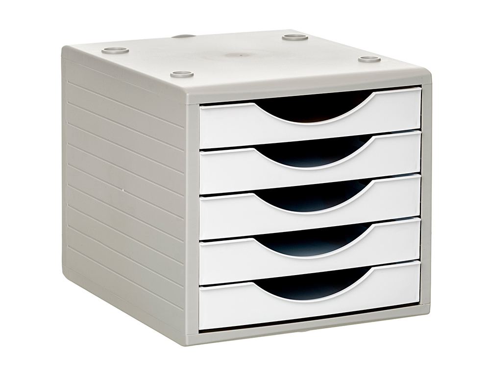 MODULE DE CLASSMENT Q-CONNECT 5 TIROIRS COLORIS BLANC       OPAQUE 270X340X260 MM