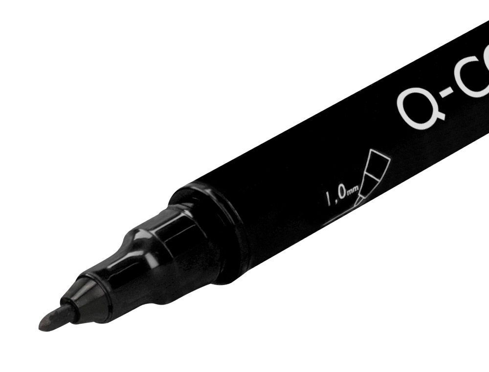 MARQUEUR PERMANENT Q-CONNECT POINTE DOUBLE 1MM ET 0,4 MM COLORIS NOIR