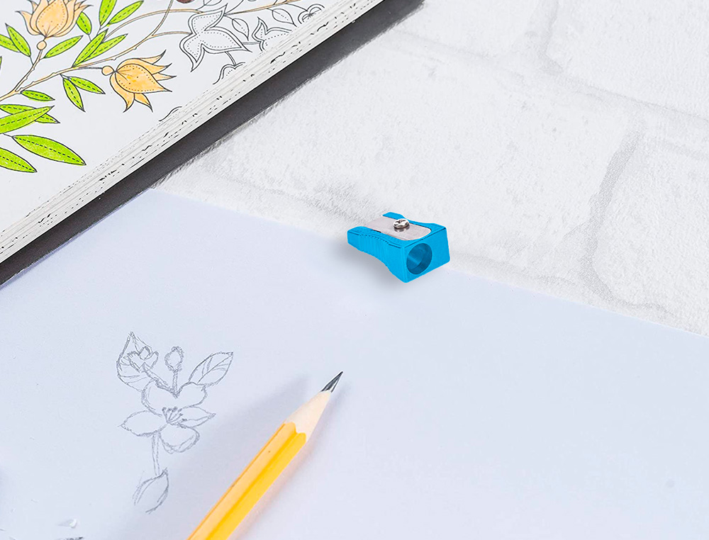 TAILLE-CRAYON LIDERPAPEL METALLIQUE 1 USAGE COLORIS BLEU