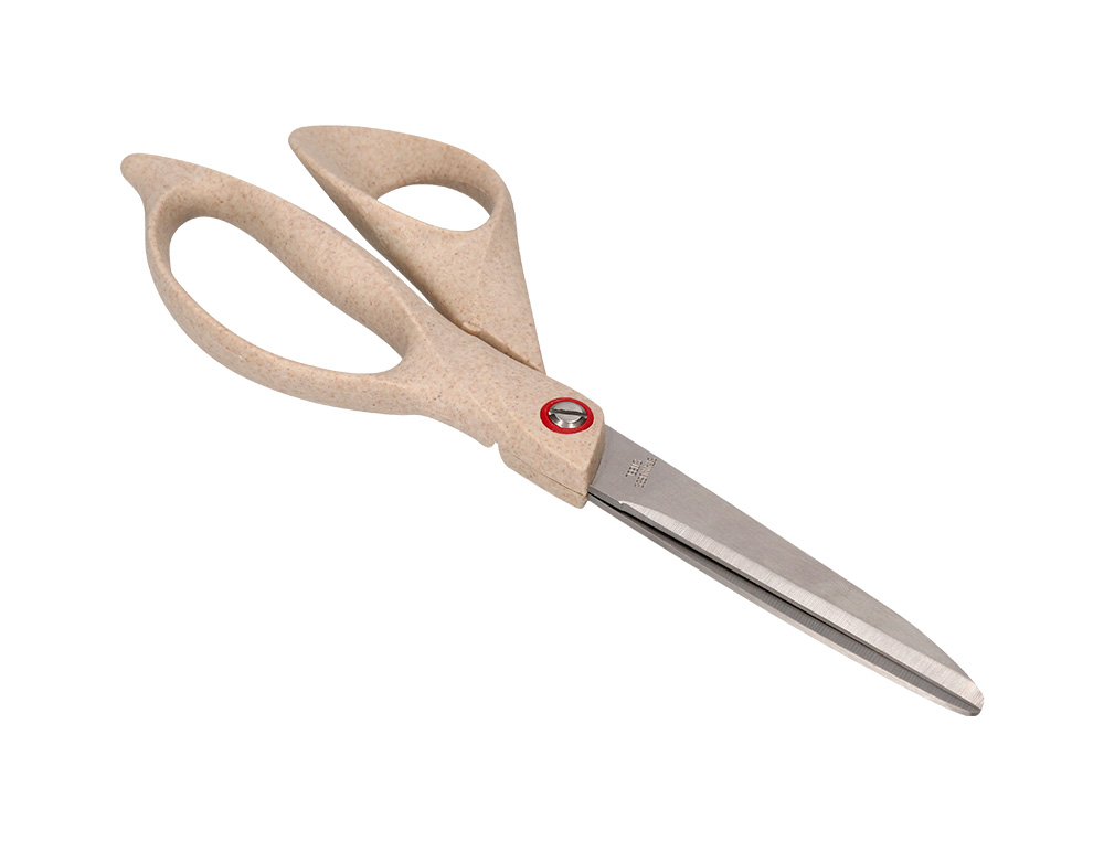CISEAUX LIDERPAPEL EN ACIER INOXYDABLE ANNEAUX EN MATIERE NATURELLE ECO 8