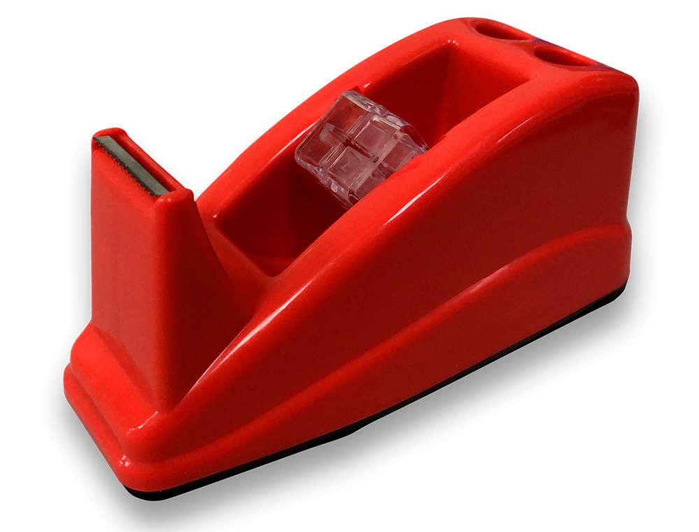 DEVIDOIR DE COMPTOIR DE RUBAN ADHESIF POUR ROULEAU DE 33M   135X58X60 MM COLORIS ROUGE