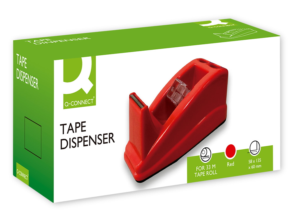 DEVIDOIR DE COMPTOIR DE RUBAN ADHESIF POUR ROULEAU DE 33M   135X58X60 MM COLORIS ROUGE