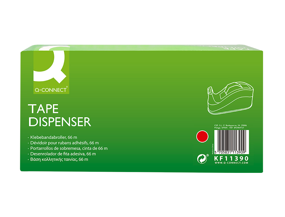 DEVIDOIR DE COMPTOIR DE RUBAN ADHESIF POUR ROULEAU DE 66M   220X100X70 MM COLORIS ROUGE